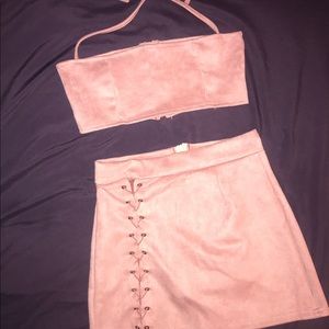 2 Piece Crop Top and Skirt